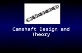 Camshaft Design and Theory. Camshaft The “brain” of the engine Controls valvetrain operation Rotates at ½ crankshaft speed Along with the crankshaft it.
