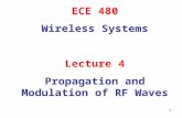 1 ECE 480 Wireless Systems Lecture 4 Propagation and Modulation of RF Waves.