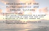 Development of the Haematopoietic and Immune Systems Development and Disease Mechanisms Nov 11th 2004, Lecture 12 Gerald Crabtree 1.Embryonic origins 2.Bone.