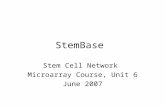StemBase Stem Cell Network Microarray Course, Unit 6 June 2007.
