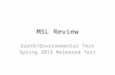MSL Review Earth/Environmental Test Spring 2013 Released Test.