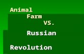 Animal Farm VS. Russian Revolution. Animal Farm Mr. Jones  Irresponsible to his animals (lets them starve)  Sometimes cruel-beats them with whip  Sometimes.