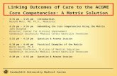 Vanderbilt University Medical Center Linking Outcomes of Care to the ACGME Core Competencies: A Matrix Solution 3:15 pm – 3:25 pmIntroduction Berend Mets,