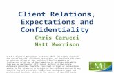 Client Relations, Expectations and Confidentiality Chris Carucci Matt Morrison © CLM Litigation Management Institute 2013. All rights reserved. The course.