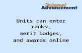 Units can enter ranks, merit badges, and awards online.