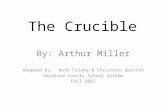 The Crucible By: Arthur Miller Adapted by: Beth Frisby & Christina Quattro Haralson County School System Fall 2012.