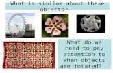 What is similar about these objects? What do we need to pay attention to when objects are rotated?