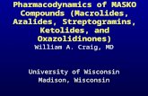 Pharmacodynamics of MASKO Compounds (Macrolides, Azalides, Streptogramins, Ketolides, and Oxazolidinones) William A. Craig, MD University of Wisconsin.