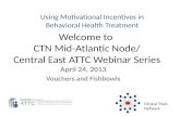 Welcome to CTN Mid-Atlantic Node/ Central East ATTC Webinar Series April 24, 2013 Vouchers and Fishbowls Clinical Trials Network Using Motivational Incentives.
