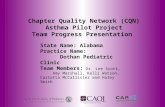 Chapter Quality Network (CQN) Asthma Pilot Project Team Progress Presentation State Name: Alabama Practice Name: Dothan Pediatric Clinic Team Members: