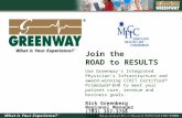 Join the ROAD to RESULTS Use Greenway’s Integrated Physician’s Infrastructure and award-winning CCHIT Certified ® PrimeSuite ® EHR to meet your patient.