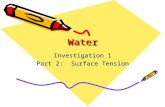 WaterWater Investigation 1 Part 2: Surface Tension.