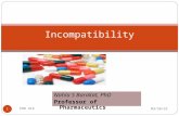Incompatibility 5/9/2015 1 PHR 416 Nahla S Barakat, PhD Professor of Pharmaceutics.