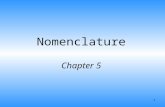 1 Nomenclature Chapter 5. 2 Common Names - Exceptions H 2 O = water, steam, ice NH 3 = ammonia CH 4 = methane NaCl = table salt C 12 H 22 O 11 = table.