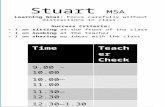 Stuart MSA Learning Goal: Focus carefully without distractions in class. Success Criteria: I am sitting at the front of the class I am looking at the teacher.