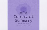 AEA Contract Summary August 29, 2011 Contract 2011 - 2014.