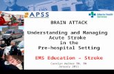 BRAIN ATTACK Understanding and Managing Acute Stroke in the Pre-hospital Setting EMS Education – Stroke Carolyn Walker RN, BN January 2011.