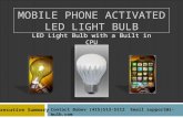 MOBILE PHONE ACTIVATED LED LIGHT BULB LED Light Bulb with a Built in CPU Executive Summary Contact Bobev (415)513-5112 Email support@i-bulb.com.