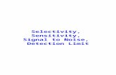 Selectivity, Sensitivity, Signal to Noise, Detection Limit.