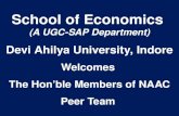 School of Economics (A UGC-SAP Department) Devi Ahilya University, Indore Welcomes The Hon’ble Members of NAAC Peer Team.