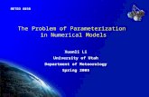 The Problem of Parameterization in Numerical Models METEO 6030 Xuanli Li University of Utah Department of Meteorology Spring 2005.