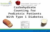 Carbohydrate Counting for Pediatric Patients With Type 1 Diabetes Review Date 5/13 K-0591 Provided Courtesy of Nutrition411.com.