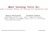 Sheila McIlraith, Knowledge Systems Lab, Stanford University AAAI’00 08/2000 What Sensing Tells Us: Towards a Formal Theory of Testing for Dynamical Systems.