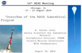 1 W. Vernon Jones Senior Scientist for Suborbital Research Astrophysics Division, DH000 Science Mission Directorate NASA Headquarters August 18, 2014 “Overview.