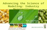 Advancing the Science of Modeling: Industry Perspectives Dave Gustafson 29 March 2011.