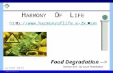 H ARMONY O F L IFE  Food Degradation --> Version 0.9 - by Arun Prabhakar Listen with Speakers.