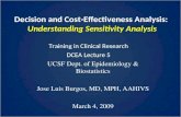 Decision and Cost-Effectiveness Analysis: Understanding Sensitivity Analysis Training in Clinical Research DCEA Lecture 5 UCSF Dept. of Epidemiology &