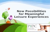 New Possibilities for Meaningful Leisure Experiences.