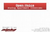 Open-Voice Analog Apartment Intercoms Brought to you by: 42 Central Drive Farmingdale NY 11735-1202 Toll-Free Phone: 1-800-666-4800 .