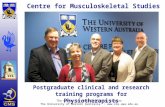 The Centre for Musculoskeletal Studies The University of Western Australia :  Postgraduate clinical and research training programs for.