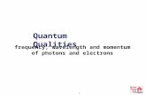 Quantum Qualities 1 frequency, wavelength and momentum of photons and electrons.