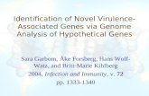 Identification of Novel Virulence-Associated Genes via Genome Analysis of Hypothetical Genes Sara Garbom, Åke Forsberg, Hans Wolf- Watz, and Britt-Marie.