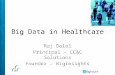 Big Data in Healthcare Raj Dalal Principal – CC&C Solutions Founder - BigInsights.
