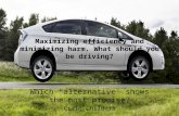 Maximizing efficiency and minimizing harm. What should you be driving? Which “alternative” shows the most promise? Craig Childers.