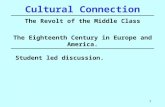 1 Cultural Connection The Revolt of the Middle Class Student led discussion. The Eighteenth Century in Europe and America.