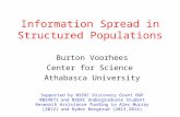 Information Spread in Structured Populations Burton Voorhees Center for Science Athabasca University Supported by NSERC Discovery Grant OGP 0024871 and.