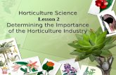 Horticulture Science Lesson 2 Determining the Importance of the Horticulture Industry.