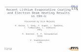 SFG meeting 18 May 2005 CDX-U Recent Lithium Evaporative Coating and Electron Beam Heating Results in CDX-U Presented by Dick Majeski R. Kaita, T. Gray,