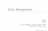 ©Orion HR Group, LLC Risk Management TCHRA 2014 Larry Morgan, SPHR, GPHR, MAIR Orion HR Group, LLC.