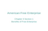 American Free Enterprise Chapter 3 Section 1 Benefits of Free Enterprise.