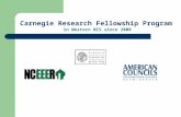 In Western NIS since 2008 Carnegie Research Fellowship Program.
