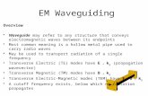 EM Waveguiding Overview Waveguide may refer to any structure that conveys electromagnetic waves between its endpoints Most common meaning is a hollow metal.
