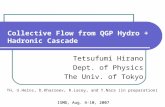 Collective Flow from QGP Hydro + Hadronic Cascade Tetsufumi Hirano Dept. of Physics The Univ. of Tokyo ISMD, Aug. 4-10, 2007 TH, U.Heinz, D.Kharzeev, R.Lacey,