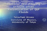 Hadronic Rescattering Effects after Hadronization of QGP Fluids Tetsufumi Hirano Institute of Physics, University of Tokyo Workshop “Hadronization” in.