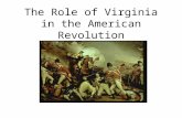 The Role of Virginia in the American Revolution. The Colonies Against Great Britain Conflicts developed between the colonies and Great Britain. The colonists.