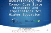 Understanding the Common Core State Standards and Implications for Higher Education 1 Dr. Charis McGaughy, Director of Field Services Educational Policy.